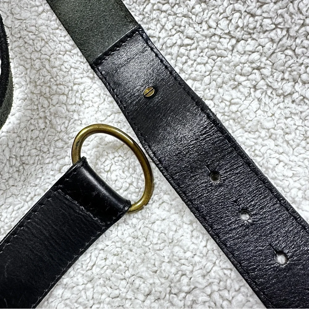 FASOLO (Brazil) Wide Brown Leather  Belt, Unique Brass Buckle System.